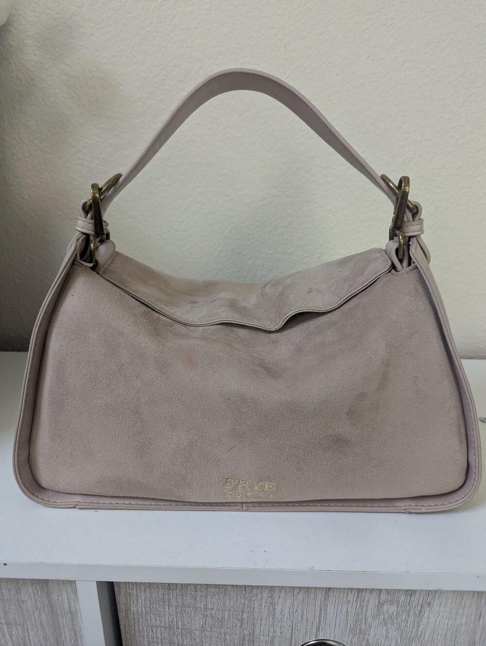 FRYE AND CO. Mauve Suede Hobo Shoulder Bag